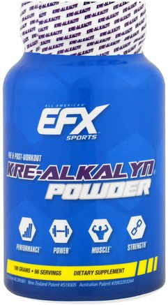 Kre-Alkalyn Powder, Pre & Post-Workout, 100 g by EFX Sports-Sport, Kreatinpulver, Träning