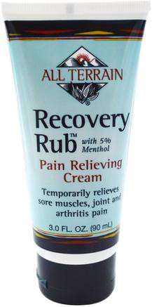 Recovery Rub, Pain Relieving Cream, 3.0 fl oz (90 ml) by All Terrain-Örter, Arnica Montana, Arnica, Hälsa, Anti Smärta