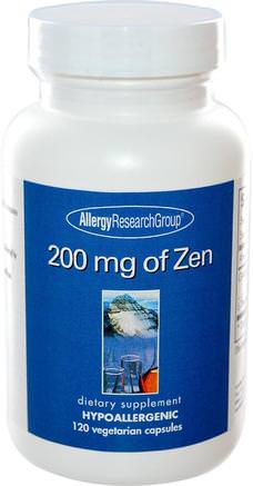 200 mg of Zen, 120 Veggie Caps by Allergy Research Group-Kosttillskott, Gaba (Gammaaminosmörsyra), L-Teanin