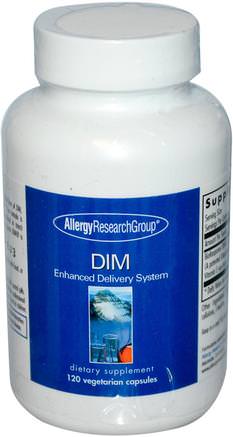 DIM, Enhanced Delivery System, 120 Veggie Caps by Allergy Research Group-Kosttillskott, Diindolylmetan (Dim)