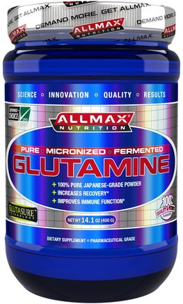 100% Pure Japanese-Grade Glutamine Powder, 14.1 oz (400 g) by ALLMAX Nutrition-Kosttillskott, Aminosyror, Sport, L-Glutaminpulver