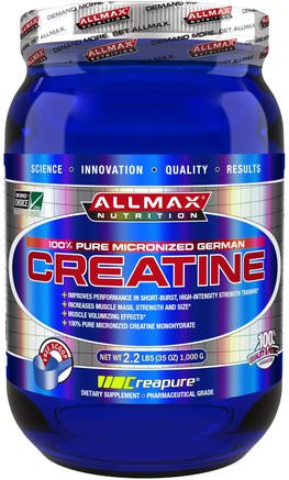 100% Pure Micronized German Creatine, 2.2 Lbs, (1.000 g) by ALLMAX Nutrition-Sport, Kreatin