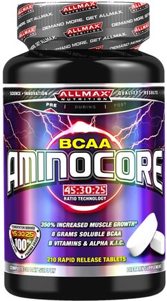 Aminocore, BCAA, 210 Rapid Release Tablets by ALLMAX Nutrition-Sporter