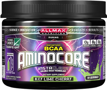 Aminocore, BCAA Max Strength, 8G Branched Chain Amino Acid, Gluten Free, Key Lime Cherry, 105 g by ALLMAX Nutrition-Sporter