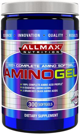 AminoGel, 100% Complete Amino Softgel, 300 Softgels by ALLMAX Nutrition-Sporter