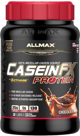 CaseinFX, 100% Casein Micellar Protein, Chocolate, 2 lbs. (907 g) by ALLMAX Nutrition-Kosttillskott, Protein, Sport