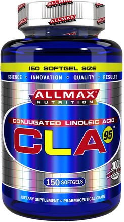 CLA 95, Highest-Purity CLA Yield (95%), 1.000 mg, 150 Softgels by ALLMAX Nutrition-Viktminskning, Kost, Cla (Konjugerad Linolsyra), Sport