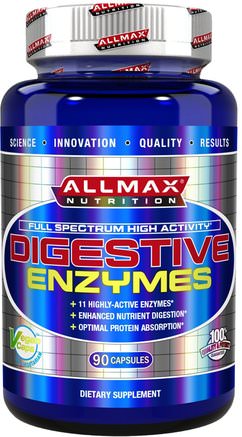 Digestive Enzymes + Protein Optimizer, 90 Capsules by ALLMAX Nutrition-Kosttillskott, Matsmältningsenzymer, Sport