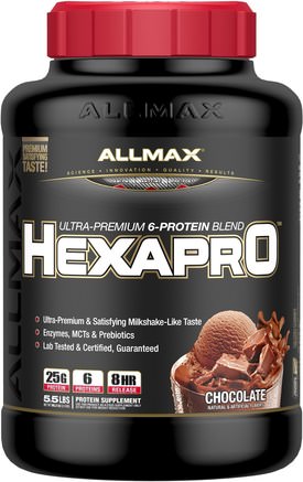 Hexapro, Ultra-Premium Protein + MCT & Coconut Oil, Chocolate, 5.5 lbs (2.5 kg) by ALLMAX Nutrition-Mat, Keto Vänlig