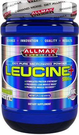 Leucine, 5000 mg, 14.1 oz (400 g) by ALLMAX Nutrition-Kosttillskott, Aminosyror, Sport, L Leucin
