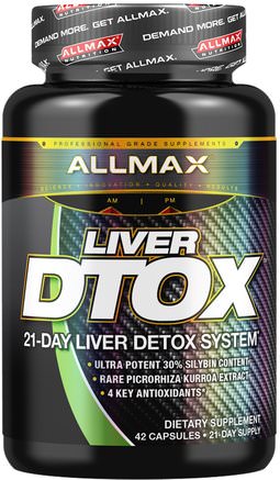 Liver Dtox with Extra Strength Silymarin, 42 Capsules by ALLMAX Nutrition-Hälsa, Detox, Sport