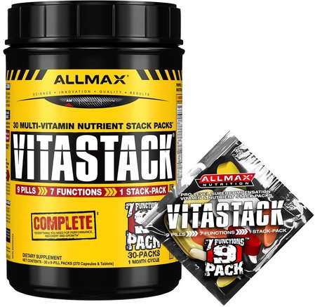 Vitastack, Maximum Strength Multi-Vitamin & Minerals, 270 Tablets by ALLMAX Nutrition-Vitaminer, Sport