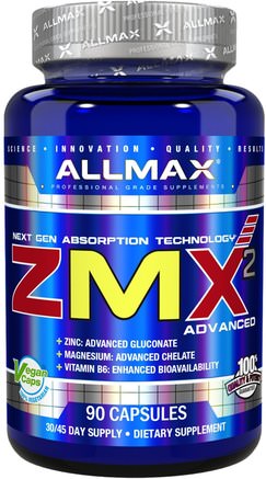 ZMX2 High-Absorbtion Magnesium Chelate, 90 Capsules by ALLMAX Nutrition-Sport, Zma