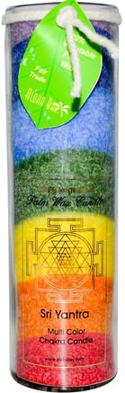 Palm Wax Candle, Sri Yantra, Multi Color Chakra Candle, 17 oz by Aloha Bay-Bad, Skönhet, Ljus
