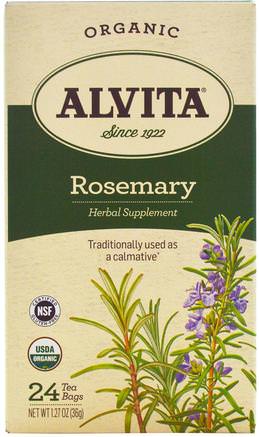 Organic Rosemary Tea, Caffeine Free, 24 Tea Bags, 1.27 oz (36 g) by Alvita Teas-Örter, Rosmarin