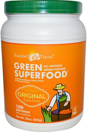 Green Superfood, All Natural Drink Powder, 28 oz (800 g) by Amazing Grass-Sverige
