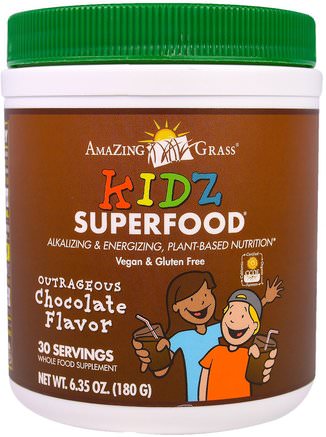 Kidz Superfood, Outrageous Chocolate Flavor, 6.35 oz (180 g) by Amazing Grass-Kosttillskott, Superfoods