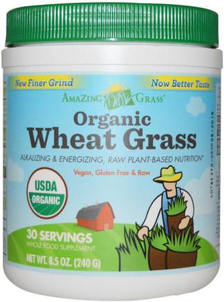 Organic Wheat Grass, 8.5 oz (240 g) by Amazing Grass-Kosttillskott, Superfoods, Vete Gräs