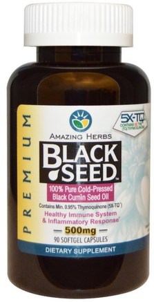 Black Seed, 500 mg, 90 Softgel Capsules by Amazing Herbs-Örter, Svart Frö