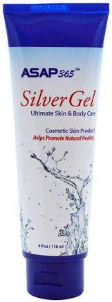 ASAP 365, Silver Gel, Ultimate Skin & Body Care, 4 fl oz (118 ml) by American Biotech Labs-Hälsa, Hud