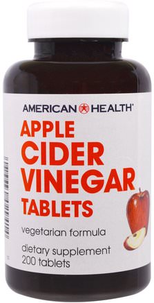 Apple Cider Vinegar Tablets, 200 Tablets by American Health-Kosttillskott, Äppelcidervinäger