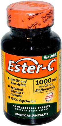 Ester-C, 1000 mg, 45 Veggie Tabs by American Health-Vitaminer, Vitamin C, Ester C Bioflavonoider