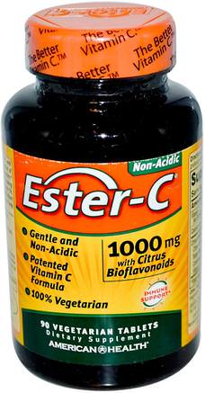 Ester-C, 1000 mg, 90 Veggie Tabs by American Health-Vitaminer, Vitamin C, Ester C Bioflavonoider
