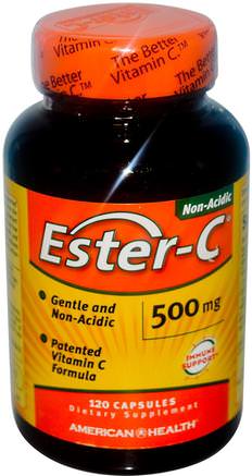 Ester-C, 500 mg, 120 Capsules by American Health-Vitaminer, Vitamin C, Ester C Plain