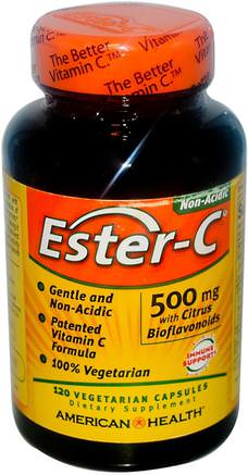 Ester-C, 500 mg, 120 Veggie Caps by American Health-Vitaminer, Vitamin C, Ester C Bioflavonoider