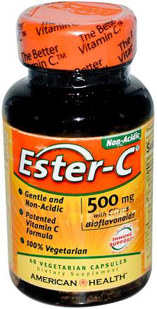 Ester-C, 500 mg, 60 Veggie Caps by American Health-Vitaminer, Vitamin C, Ester C Bioflavonoider