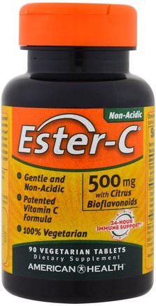 Ester-C, 500 mg, 90 Veggie Tabs by American Health-Vitaminer, Vitamin C, Ester C Bioflavonoider