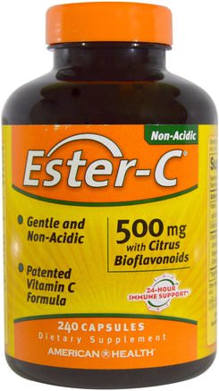 Ester-C, 500 mg with Citrus Bioflavonoids, 240 Capsules by American Health-Vitaminer, Vitamin C, Ester C Bioflavonoider