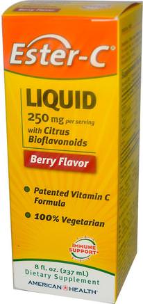 Ester-C Liquid, with Citrus Bioflavonoids, Berry Flavor, 8 fl oz (237 ml) by American Health-Vitaminer, Vitamin C, Ester C-Vätska