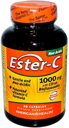 Ester-C With Citrus Bioflavonoids, 1.000 mg, 90 Capsules by American Health-Vitaminer, Vitamin C, Ester C Bioflavonoider