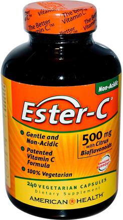 Ester-C with Citrus Bioflavonoids, 500 mg, 240 Veggie Caps by American Health-Vitaminer, Vitamin C, Ester C Bioflavonoider