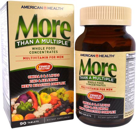 More Than A Multiple, Multivitamin for Men, 90 Tablets by American Health-Vitaminer, Män Multivitaminer