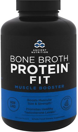 Bone Broth Protein Fit, Muscle Booster, 180 Capsules by Ancient Nutrition-Hälsa, Män