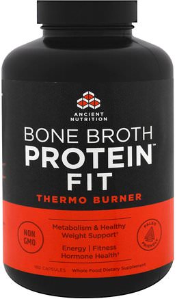 Bone Broth Protein Fit, Thermo Burner, 180 Capsules by Ancient Nutrition-Sport, Hälsa