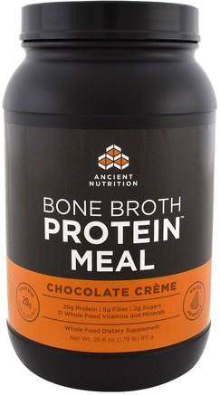 Bone Broth Protein Meal, Chocolate Creme, 28.6 oz (811 g) by Ancient Nutrition-Kosttillskott, Proteindrycker