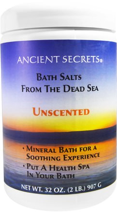 Lotus Brand Bath Salts From The Dead Sea, Unscented, 2 lbs (907 g) by Ancient Secrets-Bad, Skönhet, Badsalter