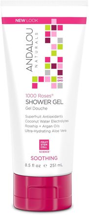 1000 Roses, Shower Gel, Soothing, 8.5 fl oz (251 ml) by Andalou Naturals-Bad, Skönhet, Argan Bad, Duschgel