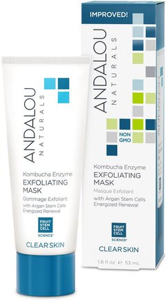 Exfoliating Mask, Kombucha Enzyme, Clear Skin, 1.8 fl oz (53 ml) by Andalou Naturals-Skönhet, Ansiktsexfoliatorer, Vitamin C