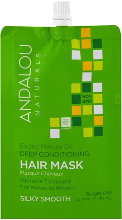 Exotic Marula Oil Deep Conditioning Hair Mask, 1.5 fl oz (44 ml) by Andalou Naturals-Bad, Skönhet, Hår, Hårbotten, Balsam