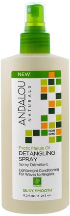 Exotic Marula Oil, Silky Smooth Detangling Spray, 8.2 fl oz (242 ml) by Andalou Naturals-Bad, Skönhet, Hår, Hårbotten, Balsam