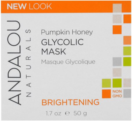 Glycolic Mask, Pumpkin Honey, Brightening, 1.7 oz (50 g) by Andalou Naturals-Skönhet, Ansiktsvård, Manuka Honung Hudvård, Lysande Ansiktsvård