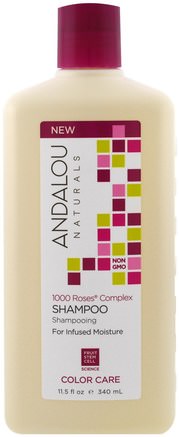 Shampoo, Color Care, For Infused Moisture, 1000 Roses Complex, 11.5 fl oz (340 ml) by Andalou Naturals-Bad, Skönhet, Hår, Hårbotten, Schampo, Balsam