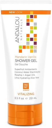 Shower Gel, Mandarin Vanilla, Vitalizing, 8.5 fl oz (251 ml) by Andalou Naturals-Bad, Skönhet, Argan Bad, Duschgel