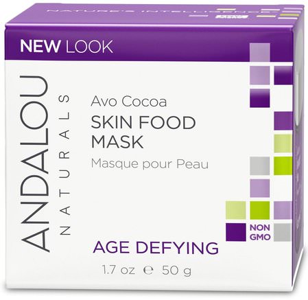 Skin Food Mask, Avo Cocoa, Age Defying, 1.7 oz (50 g) by Andalou Naturals-Skönhet, Ansiktsmasker, Anti-Aging, Lysande Masker
