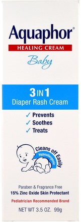 Healing Cream, Baby, 3 In 1 Diaper Rash Cream, 3.5 oz (99 g) by Aquaphor-Barns Hälsa, Diapering