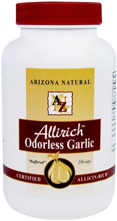 Allirich Odorless Garlic, 250 Capsules by Arizona Natural-Kosttillskott, Antibiotika, Vitlök